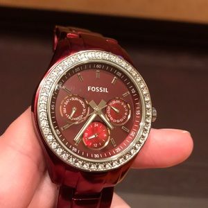 Fossil Stella watch red